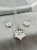 Qom Flower Pendent & Earrings Set